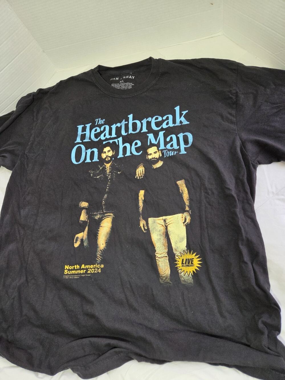 Dan + Shay XL The Heartbreak On The Map Tour 2024 Concert T-Shirt Men Black